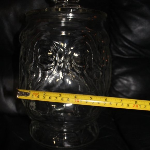 Vintage 70's Libbey Glass Hippo Cookie/Candy Jar W/Lid - Picture 2 of 3